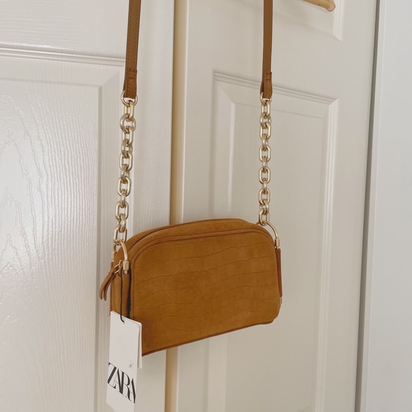 Zara Embossed Leather Crossbody Bag - Picture 7 of 10